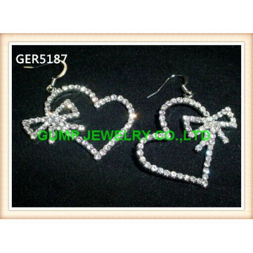 CRYSTAL RHINESTONE HEART EARRINGS